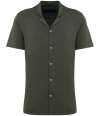 SP522 Spasso Jersey Short Sleeve Bowling Collar Shirt Washed Organic Khaki colour image